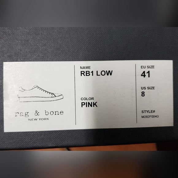 Rag & Bone Mens RB1 Low Pink Sneaker New in Box - Picture 9 of 10